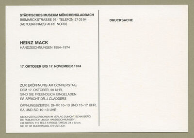 Heinz Mack. Handzeichnungen 1954 – 1974
