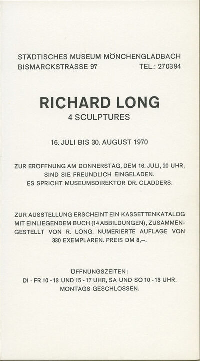 RICHARD LONG. 4 Sculptures