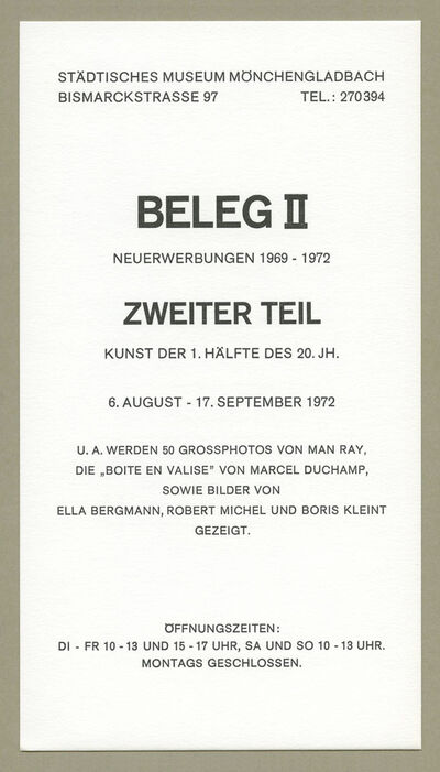 1972 Beleg II Neuerwerbungen 1969 1972 2 Teil klein neu