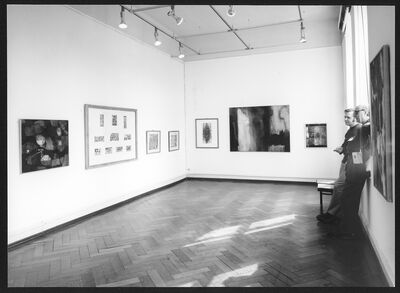 20 Jahre Kunstgemeinschaft die planke, Museum Mönchengladbach 1973, Peter Terkatz und Ernst Weitz, Foto: Ruth Kaiser, Archiv Museum Abteiberg