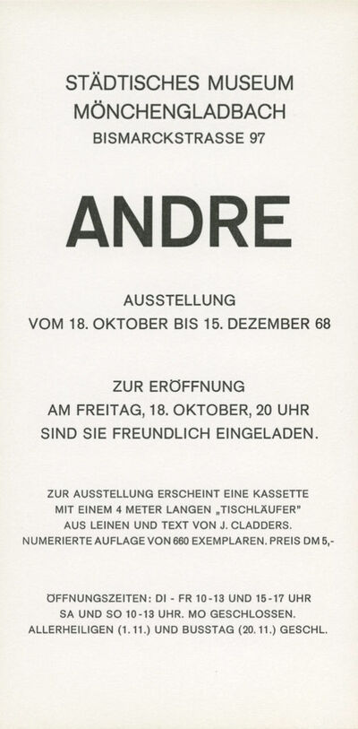 Einladungskarte ANDRE, 1968