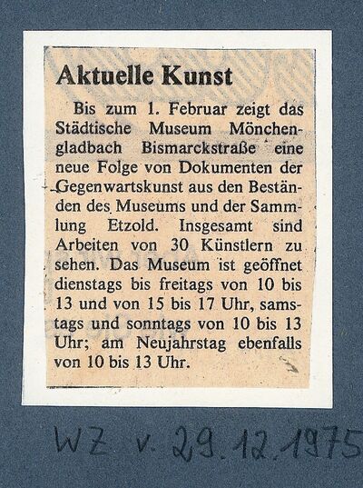 Westdeutsche Zeitung, 29.12.1975