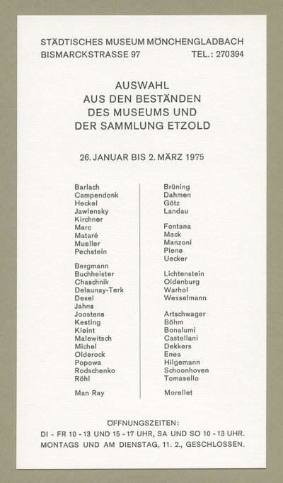 Auswahl aus den Beständen des Museums und der Sammlung Etzold (II)