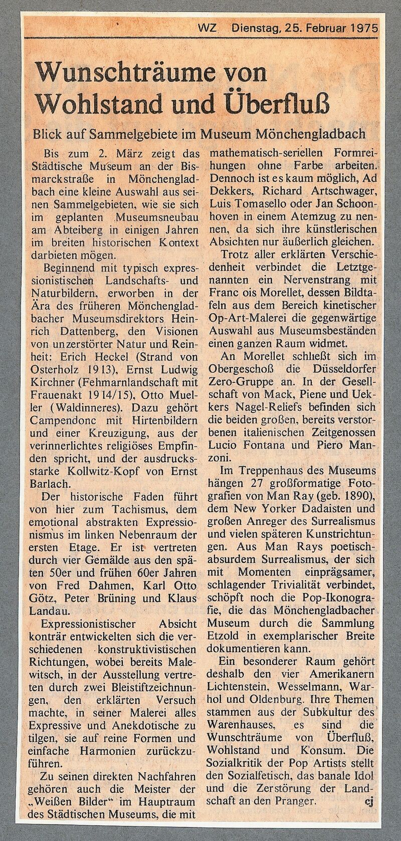 Westdeutsche Zeitung, 25.2.1975