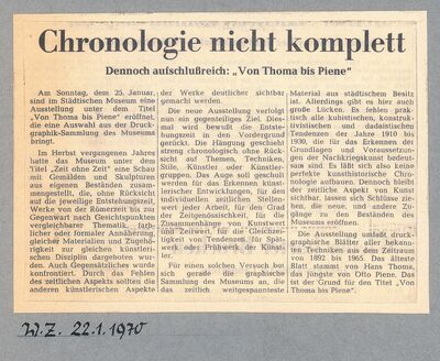 Westdeutsche Zeitung, 22.1.1970