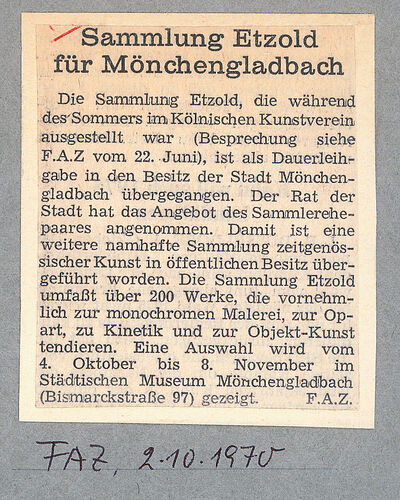 Frankfurter Allgemeine Zeitung, 2.10.1970