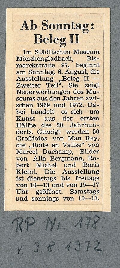 Rheinische Post, 3.8.1972