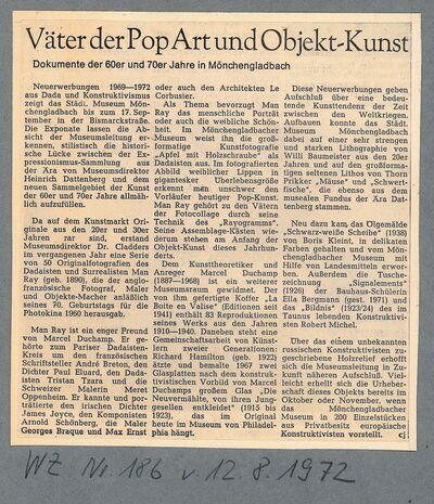 Westdeutsche Zeitung, 12.8.1972