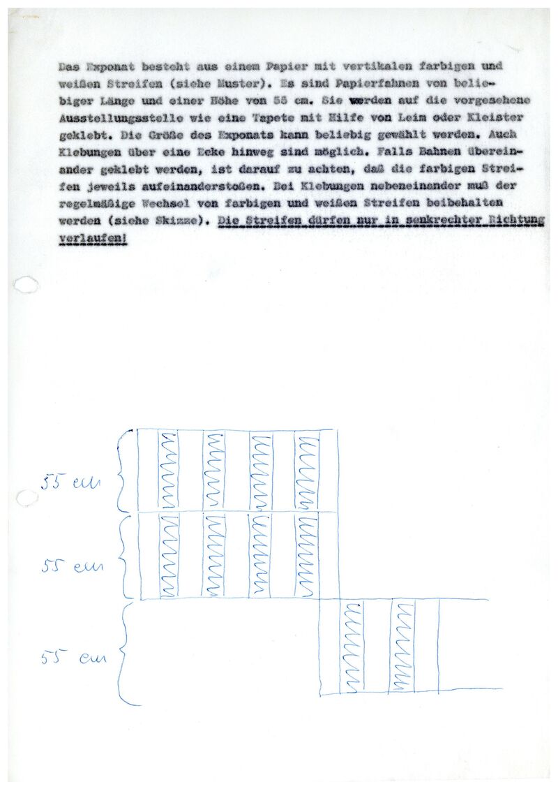 Johannes Cladders, Begleitschreiben zur Ausstellung BUREN, n.d., Typoskript, Archiv Museum Abteiberg