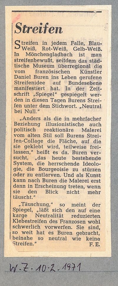 Westdeutsche Zeitung, 10.2.1971