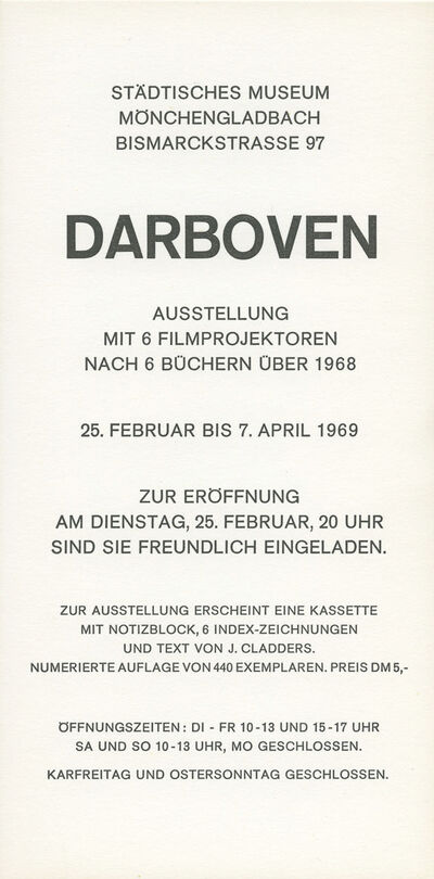 Einladungskarte DARBOVEN, 1969
