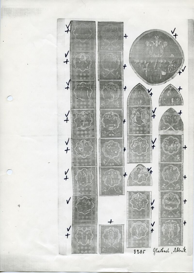 Abbildung von Scheiben des Gladbacher Bibelfensters, Fotokopie, Archiv Museum Abteiberg