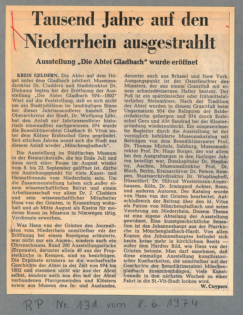 Rheinische Post, 8.6.1974