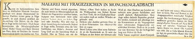 St.-v.Qu., Malerei mit Fragezeichen in Mönchengladbach, in: Neues Rheinland, Nr.1/74