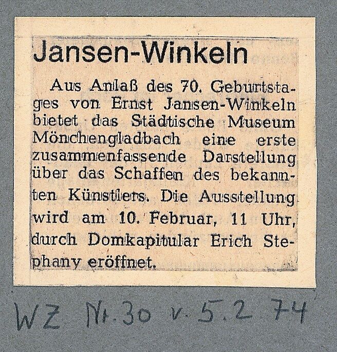 Westdeutsche Zeitung, 5.2.1974