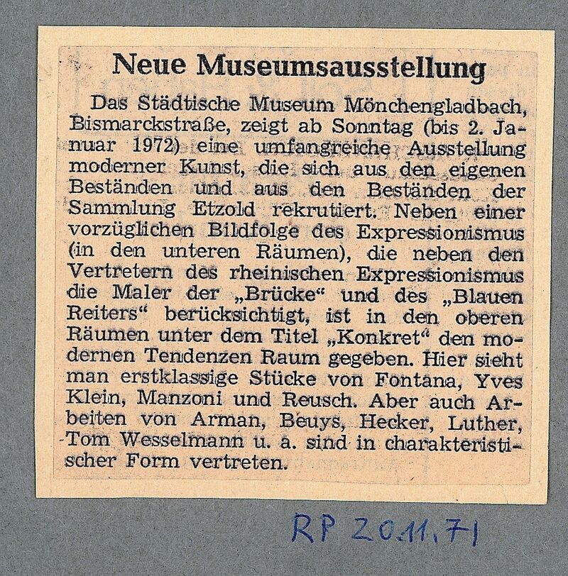 Rheinische Post, 20.11.1971
