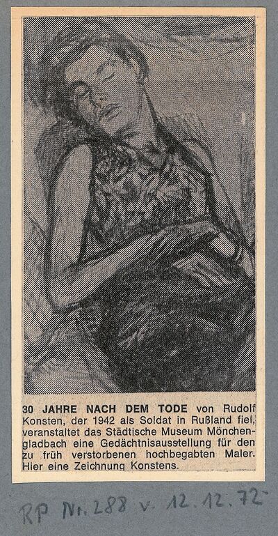 Gedächtnisausstellung Rudolf Konsten, 1909–1942. Bilder, Aquarelle, Zeichnungen