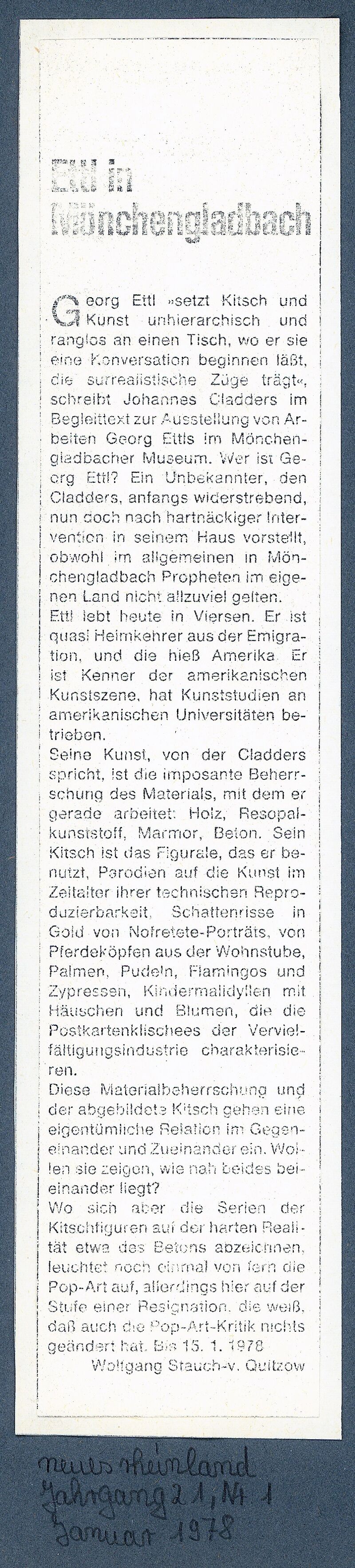 Neues Rheinland, 21. Jg., Nr. 1, Januar 1978