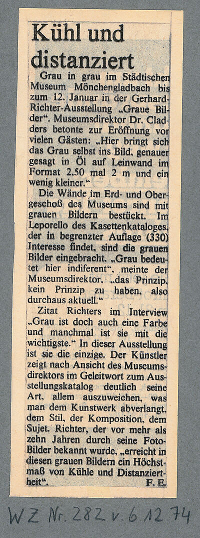 Westdeutsche Zeitung, 6.12.1974