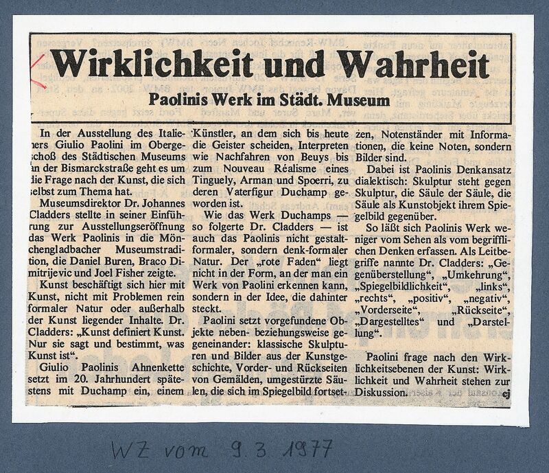 Westdeutsche Zeitung, 9.3.1977