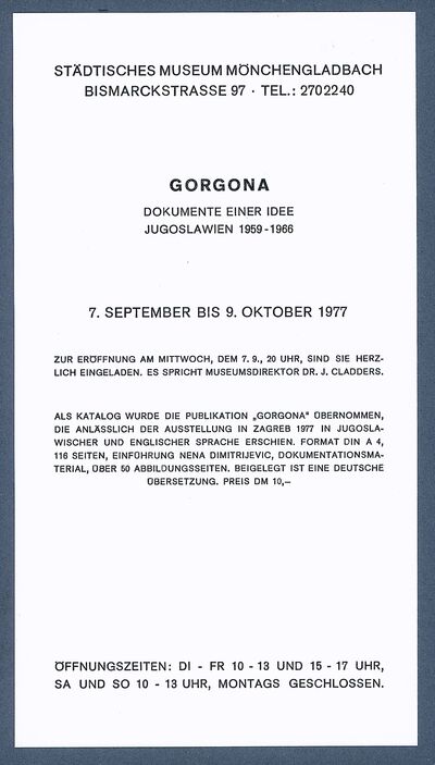 Gorgona. Dokumente einer Idee, Jugoslawien 1959–1966