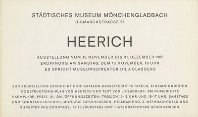 Einladungskarte HEERICH, 1967