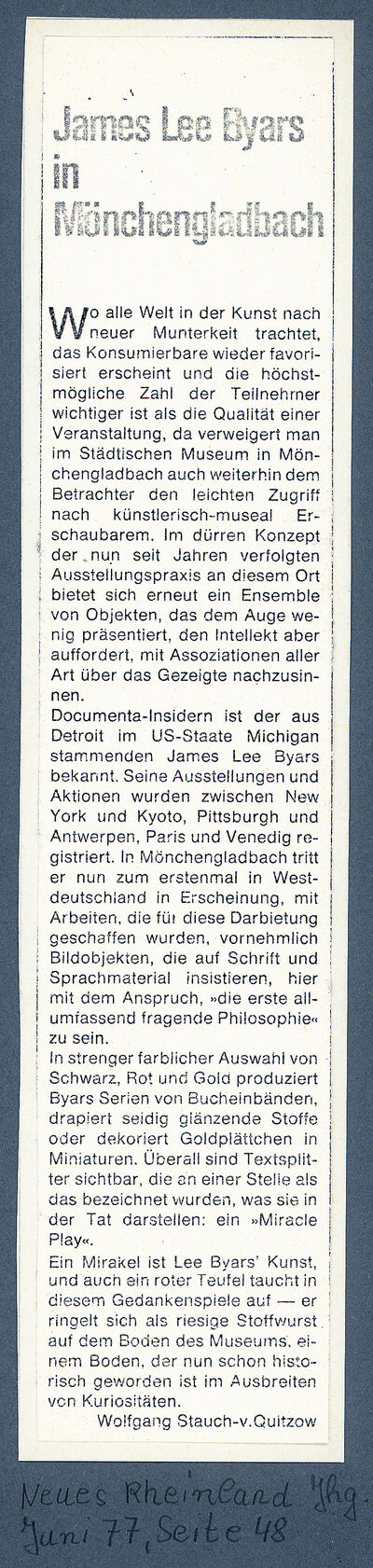 Neues Rheinland, Juni, 1977