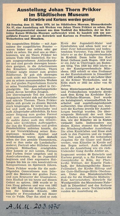Amtl. Mönchengladbacher Mitteilungen, 20.3.1970