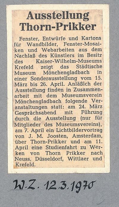 Westdeutsche Zeitung, 12.3.1970