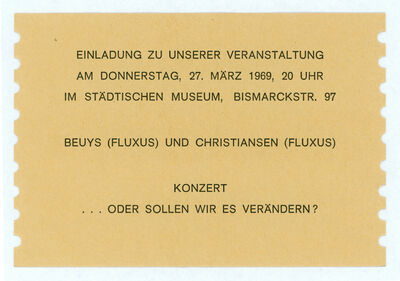 Joseph Beuys, Henning Christiansen, … oder sollen wir es verändern? Konzert