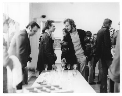 Kunstgemeinschaft die planke und Gäste der planke, Museum Mönchengladbach 1978, Eröffnung, 2.v.l.: Peter Terkatz, Foto: Ruth Kaiser, Archiv Museum Abteiberg