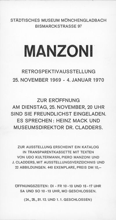 Einladungskarte MANZONI, 1969