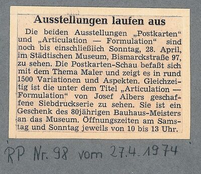 Rheinische Post, 27.4.1974
