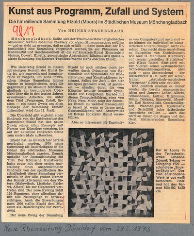 Neue Rheinzeitung Düsseldorf, 29.5.1973