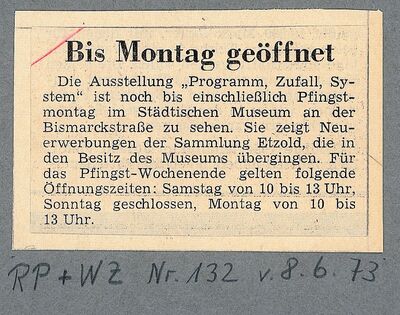 Rheinische Post / Westdeutsche Zeitung, 8.6.1973