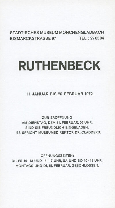 Einladungskarte RUTHENBECK (Vorderseite), 1972