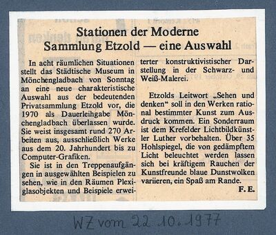 Westdeutsche Zeitung, 22.10.1977