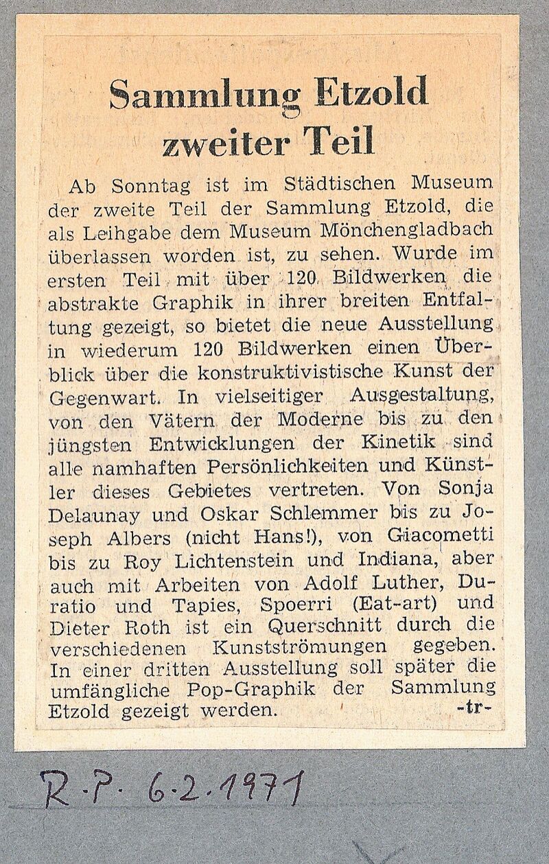 Rheinische Post, 6.2.1971