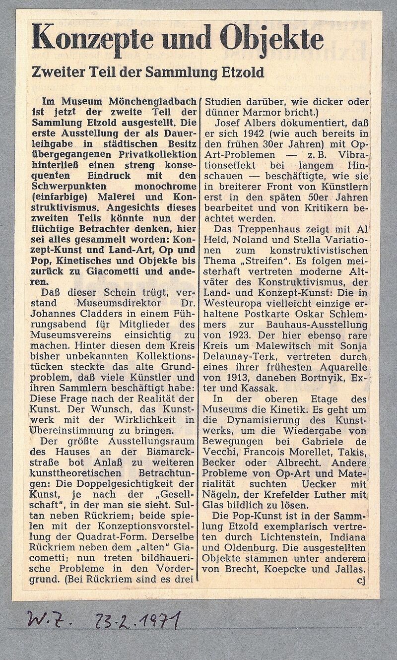 Westdeutsche Zeitung, 23.2.1971