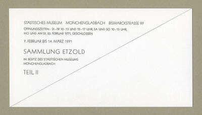 Sammlung Etzold im Besitz des Städtischen Museums Mönchengladbach, Teil II