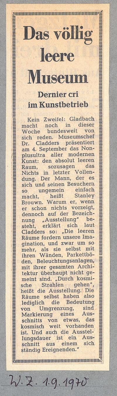 Westdeutsche Zeitung, 1.9.1970